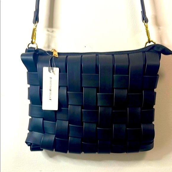 Anthropologie Black Textured Crossbody Bag - Picture 1 of 5